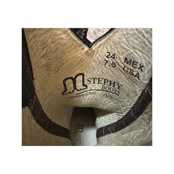 Stephy Women's Embroidered Crazy Black Square Toe Boot Size 7.5 New No Box - Picture 5 of 7